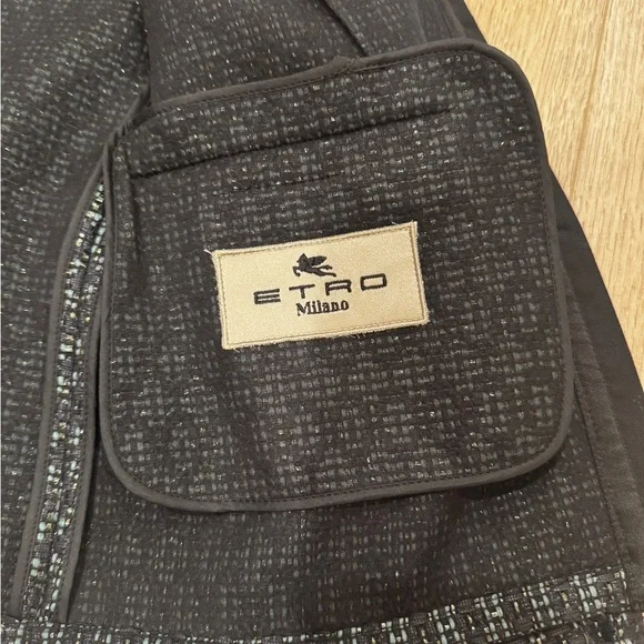 Etro Milano made in Italy designer woven tweed blazer small - Picture 4 of 7
